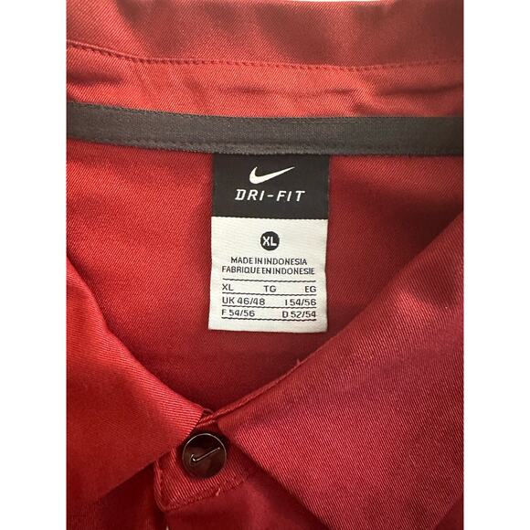 Nike Dri-fit University of Oklahoma Golf Shirt Maroon and White XL - Picture 6 of 9